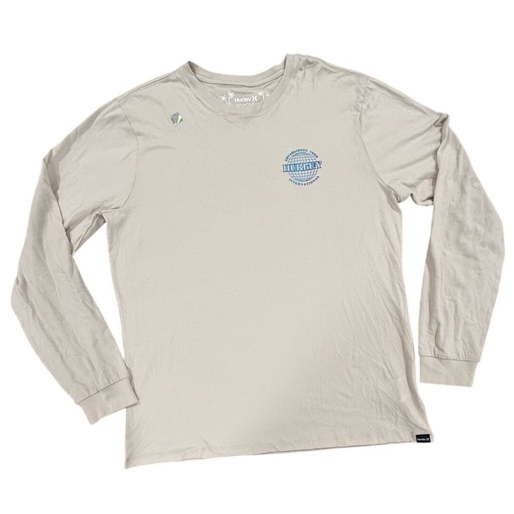 Hurley Cream Long Sleeve Tee‎ Mens Large Everyday Shirt